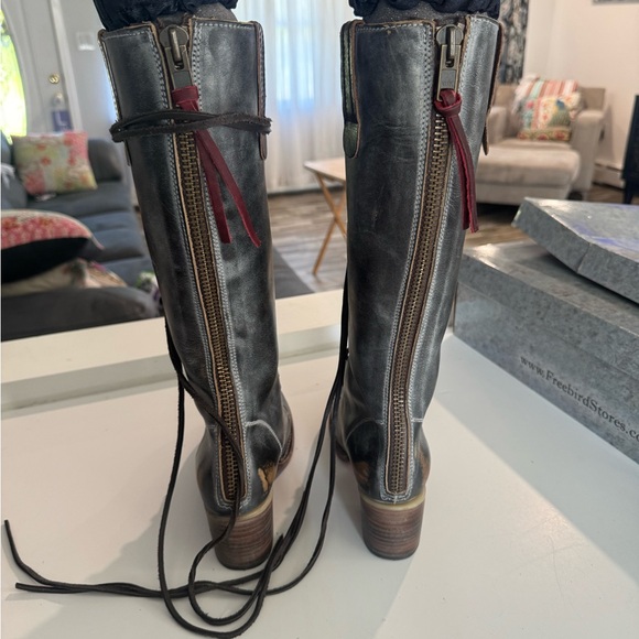 Freebird by Steven Distressed Black Lace-Up Boots - Picture 3 of 5